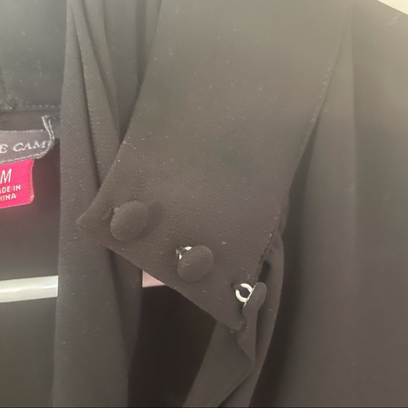 Black Vince Camuto Sleeveless Blouse with Attached Neck Accent - Picture 4 of 8